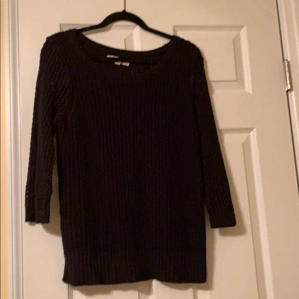 Black Crochet Sweater